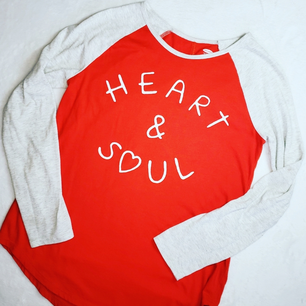 Girls Old Navy Heart & Soul Baseball Tee Sz 10/12